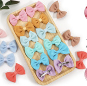 Fundițe de păr de 3 inch pentru fete, fundite de păr, cu panglică, agrafe din metal, accesorii de păr pentru fetițe