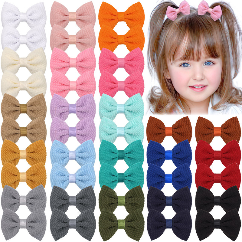 Fundițe de păr de 3 inch pentru fete, fundite de păr, cu panglică, agrafe din metal, accesorii de păr pentru fetițe