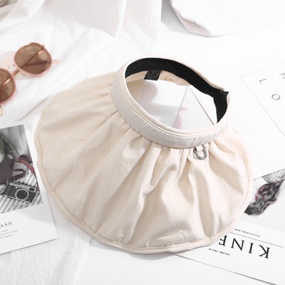 Pălărie de soare cu boruri largi, portabilă, pliabilă, pălărie de plajă, pentru femei, viziere superioare goale, șapcă, accesorii pentru păr, bentiță cu dublă utilizare Gorras