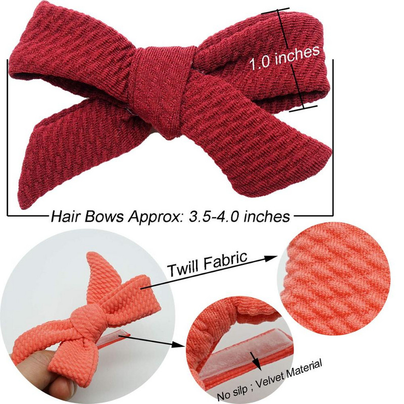 10/20 kom 3,5" keper mašne za kosu Potpuno podstavljene aligatorske štipaljke za djevojčice, malu djecu, dojenčad s tankom kosom, 20 boja u paiju