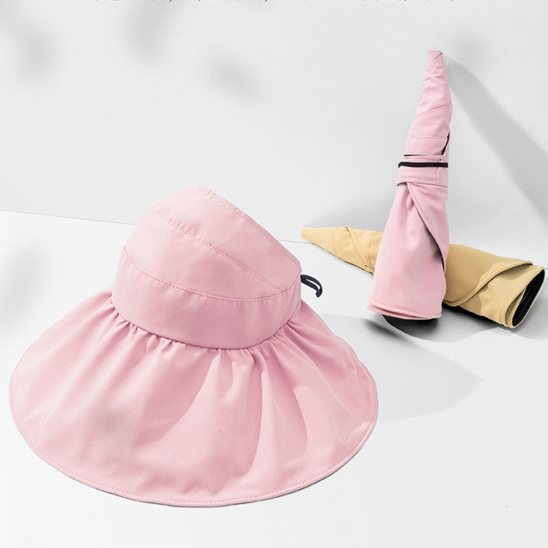 Pălărie de soare cu boruri largi de vară, goală, pentru femei, pălărie cu protecție solară anti UV, șapcă de plajă pentru femei, cu protecție solară în aer liber