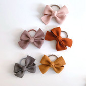 5kom/set Dodaci za kosu za djevojčice Vunene mašne od 8 cm Dječje elastične trake za kosu s mašnama na čvorove Prstenovi Uže za kosu