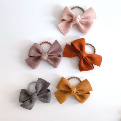 5kom/set Dodaci za kosu za djevojčice Vunene mašne od 8 cm Dječje elastične trake za kosu s mašnama na čvorove Prstenovi Uže za kosu