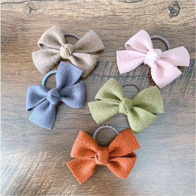 5kom/set Dodaci za kosu za djevojčice Vunene mašne od 8 cm Dječje elastične trake za kosu s mašnama na čvorove Prstenovi Uže za kosu