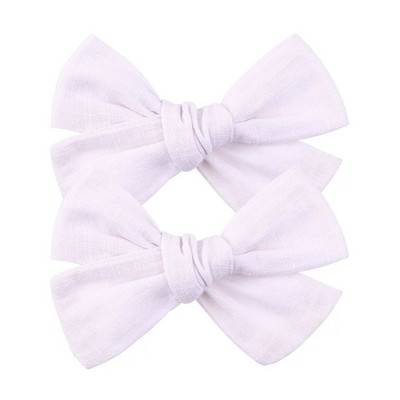 2 buc/lot 3,8" fundite de păr din bumbac solid pentru bebeluși agrafe de păr fete copii agrafe de păr cu fundătură agrafe de păr pentru copii