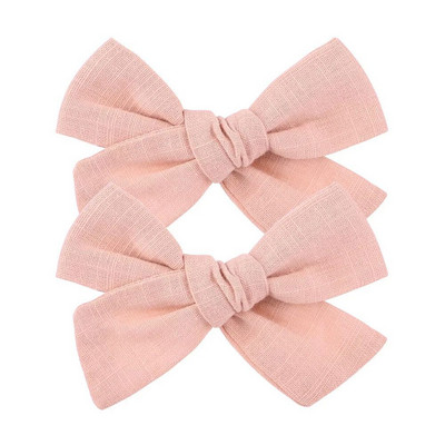 2 buc/lot 3,8" fundite de păr din bumbac solid pentru bebeluși agrafe de păr fete copii agrafe de păr cu fundătură agrafe de păr pentru copii