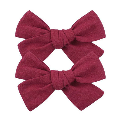 2 buc/lot 3,8" fundite de păr din bumbac solid pentru bebeluși agrafe de păr fete copii agrafe de păr cu fundătură agrafe de păr pentru copii