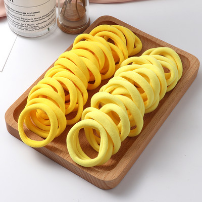 50 vienetų Vienspalvės didelės guminės juostelės Plaukų juostelės Mergaičių aukšto elastingumo dantenų galvos apdangalai Moteriški uodegos laikikliai Plaukų aksesuarai Papuošalai