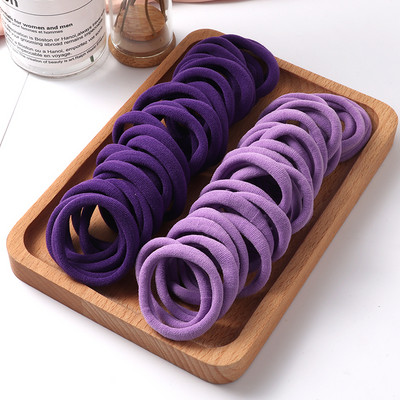 50 vienetų Vienspalvės didelės guminės juostelės Plaukų juostelės Mergaičių aukšto elastingumo dantenų galvos apdangalai Moteriški uodegos laikikliai Plaukų aksesuarai Papuošalai