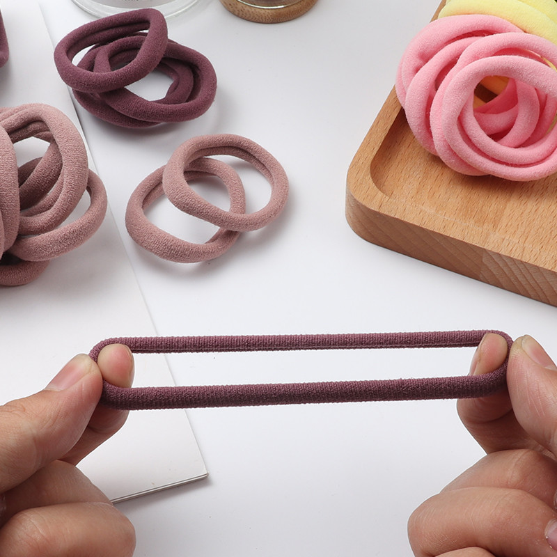 50 vienetų Vienspalvės didelės guminės juostelės Plaukų juostelės Mergaičių aukšto elastingumo dantenų galvos apdangalai Moteriški uodegos laikikliai Plaukų aksesuarai Papuošalai