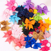 20db/Szett Aranyos masni rugalmas hajgumik lányoknak baba mix színek gumiszalagok lófarok tartó haj nyakkendő gyerek haj kiegészítők