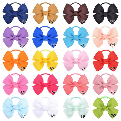 20db/Szett Aranyos masni rugalmas hajgumik lányoknak baba mix színek gumiszalagok lófarok tartó haj nyakkendő gyerek haj kiegészítők