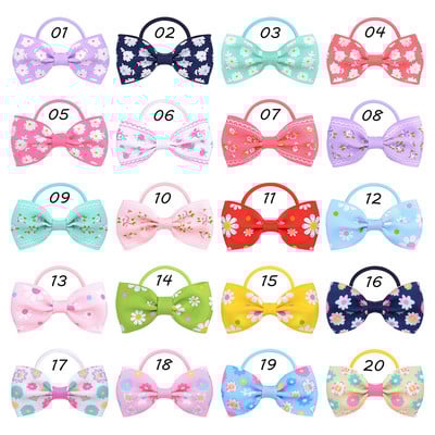 20db/Szett Aranyos masni rugalmas hajgumik lányoknak baba mix színek gumiszalagok lófarok tartó haj nyakkendő gyerek haj kiegészítők