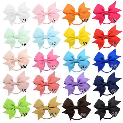 20db/Szett Aranyos masni rugalmas hajgumik lányoknak baba mix színek gumiszalagok lófarok tartó haj nyakkendő gyerek haj kiegészítők