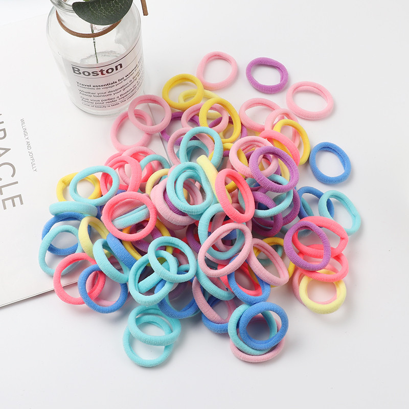 100 komada dječje male gumice za kosu, elastične trake za kosu, korejska pokrivala za glavu u boji slatkiša, dječje uže za kosu, dodaci za kosu, ukrasi