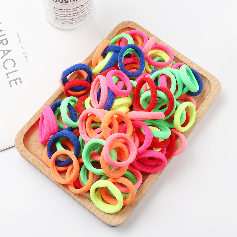 100 komada dječje male gumice za kosu, elastične trake za kosu, korejska pokrivala za glavu u boji slatkiša, dječje uže za kosu, dodaci za kosu, ukrasi