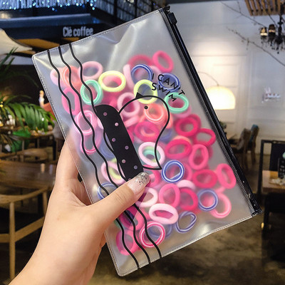 100 τμχ/παρτίδα Kawaii Girls Scrunchies Elastic Hair Band Παιδικά αξεσουάρ μαλλιών για γυναίκες Δαχτυλίδι μαλλιών Δαχτυλίδι μαλλιών Κορδέλες κεφαλής