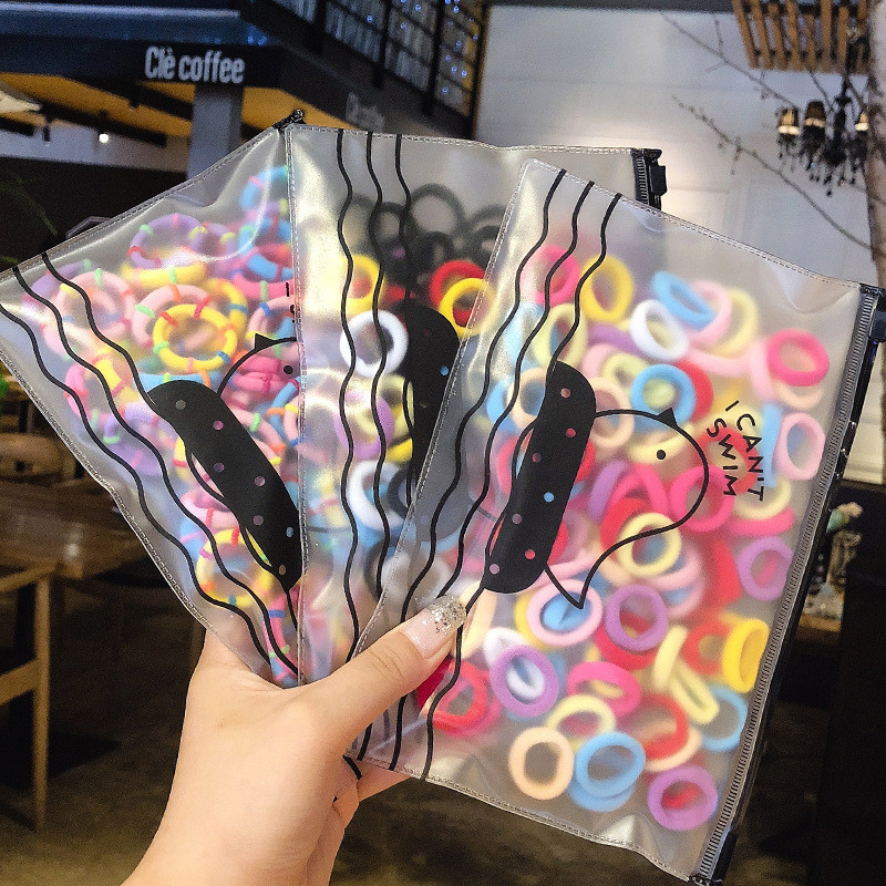 100 τμχ/παρτίδα Kawaii Girls Scrunchies Elastic Hair Band Παιδικά αξεσουάρ μαλλιών για γυναίκες Δαχτυλίδι μαλλιών Δαχτυλίδι μαλλιών Κορδέλες κεφαλής