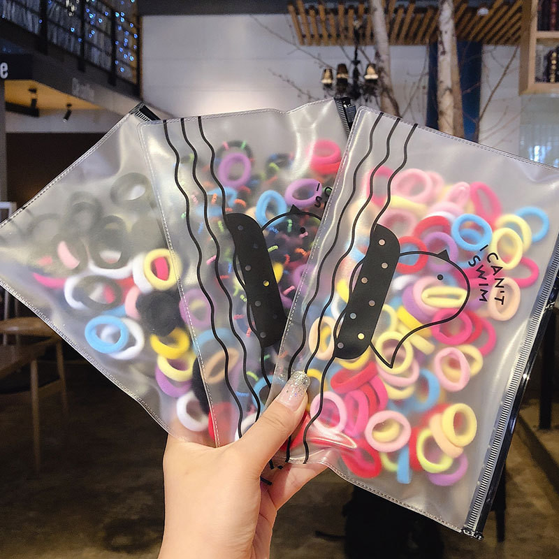 100 τμχ/παρτίδα Kawaii Girls Scrunchies Elastic Hair Band Παιδικά αξεσουάρ μαλλιών για γυναίκες Δαχτυλίδι μαλλιών Δαχτυλίδι μαλλιών Κορδέλες κεφαλής