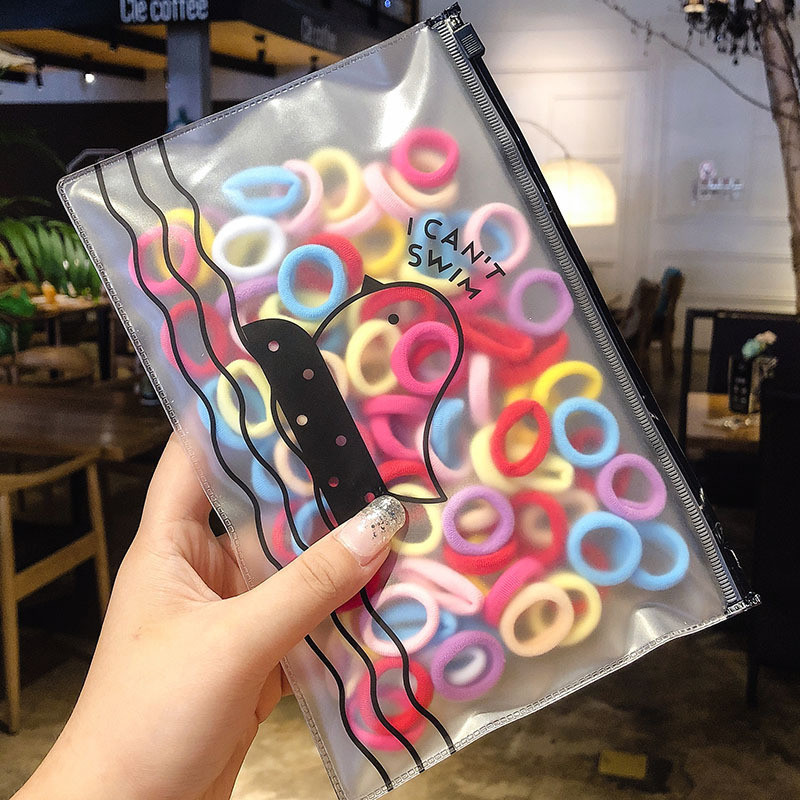 100 τμχ/παρτίδα Kawaii Girls Scrunchies Elastic Hair Band Παιδικά αξεσουάρ μαλλιών για γυναίκες Δαχτυλίδι μαλλιών Δαχτυλίδι μαλλιών Κορδέλες κεφαλής