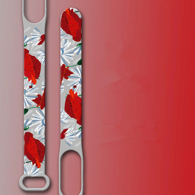 Remen za Xiaomi Mi Band 5 6 7 remen za sat Creative Flowers style Silikonska zamjena za narukvicu za XiaoMi band 3 4 5 narukvicu