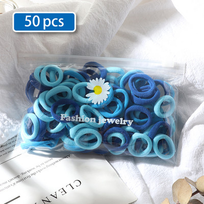 50tk Komplekt Tüdrukute Juuksepaelad Kommivärvid Elastsed Käterätikud Juukseaksessuaarid Beebi hobusesabahoidja Scrunchie peapael