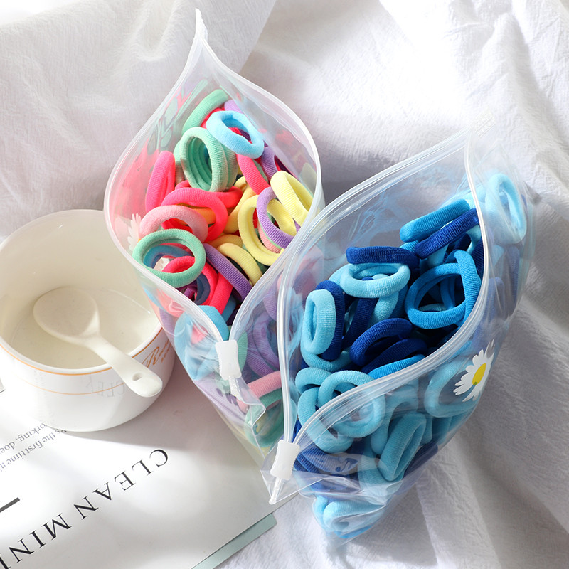 50tk Komplekt Tüdrukute Juuksepaelad Kommivärvid Elastsed Käterätikud Juukseaksessuaarid Beebi hobusesabahoidja Scrunchie peapael