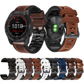 22 curele de curea de ceas din piele + silicon de 26 mm pentru Garmin Fenix 7X 7 6X 6 Pro 5X 5 Epix Gen 2 Smartwatch Quickfit brățară