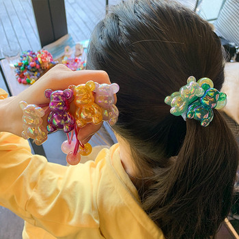 2 ΤΕΜ Νέα γελοιογραφία χαριτωμένο ολόσωμο αρκουδάκι κορίτσια Παιδικά ελαστικά κορδέλες μαλλιών Παιδικά δέματα μαλλιών Princess Hair αξεσουάρ Βρεφικά καλύμματα