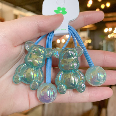 2PCS. Novi crtić, slatki medvjed cijelog tijela, djevojčice, dječje elastične trake za kosu, dječje gumice za kosu, dodaci za kosu princeze, dječja pokrivala za glavu