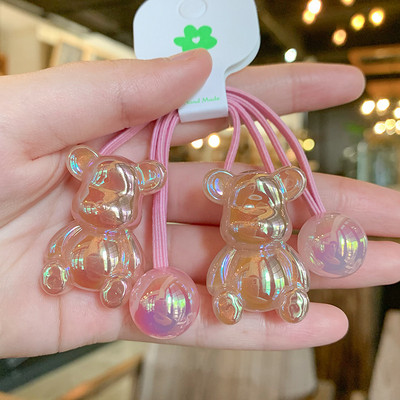 2PCS. Novi crtić, slatki medvjed cijelog tijela, djevojčice, dječje elastične trake za kosu, dječje gumice za kosu, dodaci za kosu princeze, dječja pokrivala za glavu