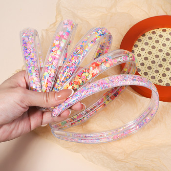 Διαφανείς κορδέλες κεφαλής Quicksand για Παιδιά Παιδικά Κορίτσια Μόδα Glitter Παγιέτες Δόντια Κορδέλες για τα μαλλιά Στεφάνη Αξεσουάρ για τα μαλλιά