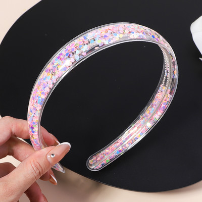 Διαφανείς κορδέλες κεφαλής Quicksand για Παιδιά Παιδικά Κορίτσια Μόδα Glitter Παγιέτες Δόντια Κορδέλες για τα μαλλιά Στεφάνη Αξεσουάρ για τα μαλλιά