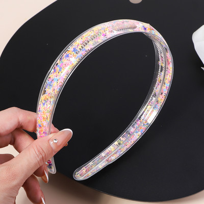 Διαφανείς κορδέλες κεφαλής Quicksand για Παιδιά Παιδικά Κορίτσια Μόδα Glitter Παγιέτες Δόντια Κορδέλες για τα μαλλιά Στεφάνη Αξεσουάρ για τα μαλλιά