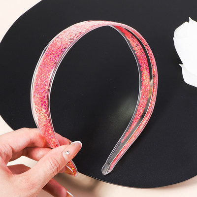 Διαφανείς κορδέλες κεφαλής Quicksand για Παιδιά Παιδικά Κορίτσια Μόδα Glitter Παγιέτες Δόντια Κορδέλες για τα μαλλιά Στεφάνη Αξεσουάρ για τα μαλλιά