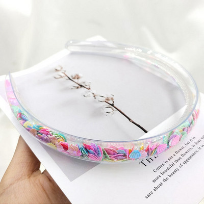 Διαφανείς κορδέλες κεφαλής Quicksand για Παιδιά Παιδικά Κορίτσια Μόδα Glitter Παγιέτες Δόντια Κορδέλες για τα μαλλιά Στεφάνη Αξεσουάρ για τα μαλλιά