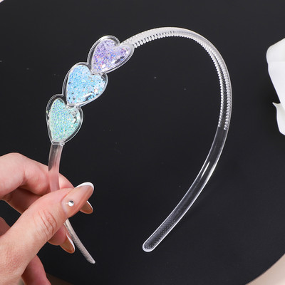 Διαφανείς κορδέλες κεφαλής Quicksand για Παιδιά Παιδικά Κορίτσια Μόδα Glitter Παγιέτες Δόντια Κορδέλες για τα μαλλιά Στεφάνη Αξεσουάρ για τα μαλλιά