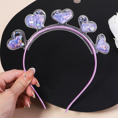 Διαφανείς κορδέλες κεφαλής Quicksand για Παιδιά Παιδικά Κορίτσια Μόδα Glitter Παγιέτες Δόντια Κορδέλες για τα μαλλιά Στεφάνη Αξεσουάρ για τα μαλλιά