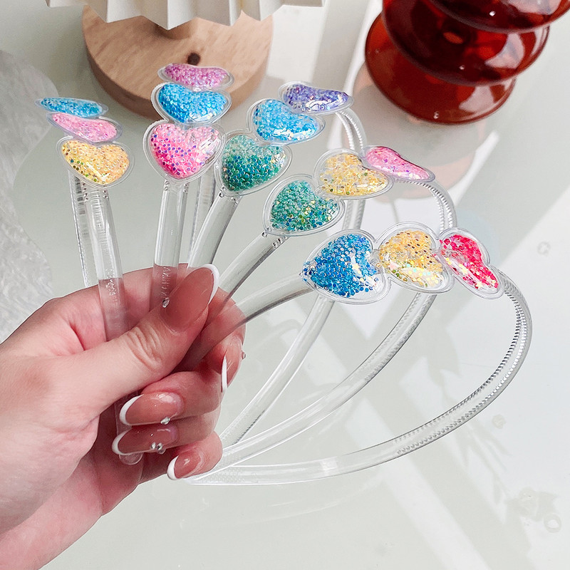 Διαφανείς κορδέλες κεφαλής Quicksand για Παιδιά Παιδικά Κορίτσια Μόδα Glitter Παγιέτες Δόντια Κορδέλες για τα μαλλιά Στεφάνη Αξεσουάρ για τα μαλλιά