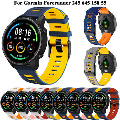 20 mm silikoninė apyrankė skirta Garmin Forerunner 245 645 MUSIC 158 sportinė apyrankė, skirta Vivoactive 3 3t Vivomove HR apyrankei Correa