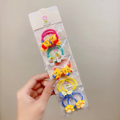 10db Új Aranyos Rajzfilm Felhők Szivárvány Hercegnős Fejfedők Gyerekek Rugalmas Hajkötők Gyerek Nyakkendők Lányok Kiegészítők Baba fejfedők