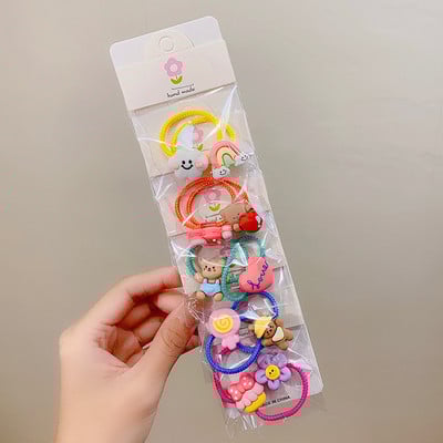 10db Új Aranyos Rajzfilm Felhők Szivárvány Hercegnős Fejfedők Gyerekek Rugalmas Hajkötők Gyerek Nyakkendők Lányok Kiegészítők Baba fejfedők