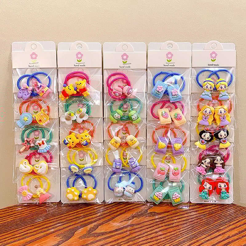 10db Új Aranyos Rajzfilm Felhők Szivárvány Hercegnős Fejfedők Gyerekek Rugalmas Hajkötők Gyerek Nyakkendők Lányok Kiegészítők Baba fejfedők