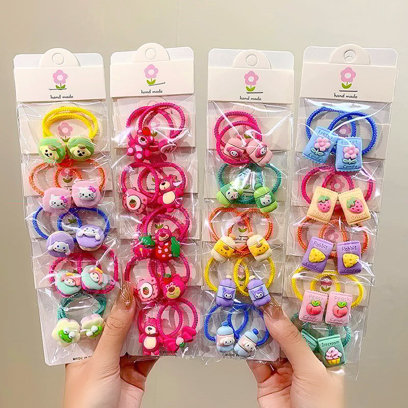 10db Új Aranyos Rajzfilm Felhők Szivárvány Hercegnős Fejfedők Gyerekek Rugalmas Hajkötők Gyerek Nyakkendők Lányok Kiegészítők Baba fejfedők