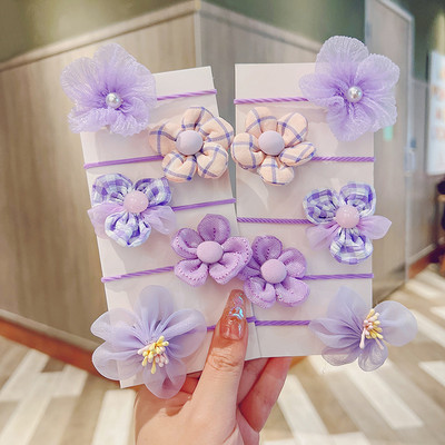 Frânghii de păr cu flori drăguțe Copii Dulce Bandă de cauciuc Inel de păr Fetiță Bandă de păr Suporturi pentru coadă de cal Accesorii pentru păr Articole pentru cap