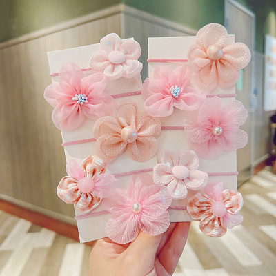 Frânghii de păr cu flori drăguțe Copii Dulce Bandă de cauciuc Inel de păr Fetiță Bandă de păr Suporturi pentru coadă de cal Accesorii pentru păr Articole pentru cap