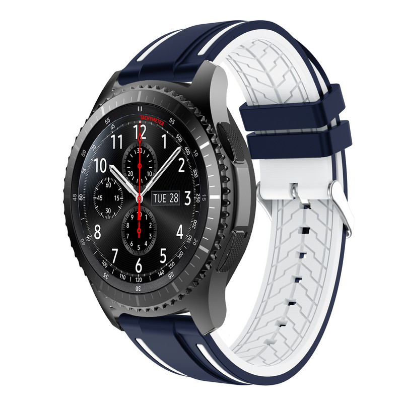 Pentru Gear S3 Sport Band 22mm Curea din silicon Curea clasică de ceas pentru Samsung Galaxy Watch 46mm/Brățară Gear S3 Frontier.