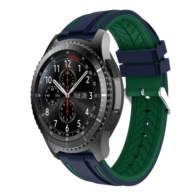 Pentru Gear S3 Sport Band 22mm Curea din silicon Curea clasică de ceas pentru Samsung Galaxy Watch 46mm/Brățară Gear S3 Frontier.