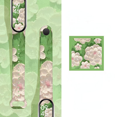 Za Mi Band 7 6 5 4 3 remen Silikonski cvjetni ispis uzorka Blet Za Xiao MI 6 5 4 3 Remen za sat Narukvica Pametni remen za narukvicu