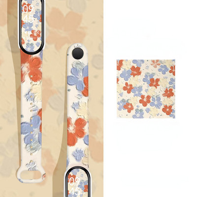 Za Mi Band 7 6 5 4 3 remen Silikonski cvjetni ispis uzorka Blet Za Xiao MI 6 5 4 3 Remen za sat Narukvica Pametni remen za narukvicu